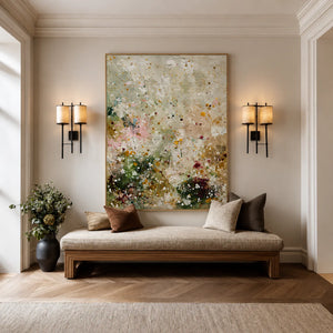 Whispering Meadow Pastel Abstract Wall Art styled interior scene 2 | OILDECO