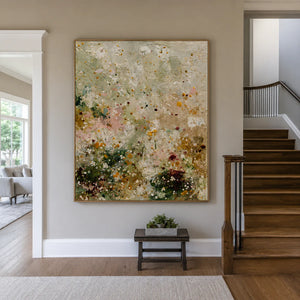 Whispering Meadow Pastel Abstract Wall Art styled interior scene 5 | OILDECO