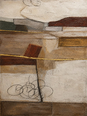 Earthbound Layers Neutral Geometric Wall Art artwork view | OILDECO