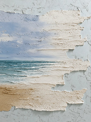 Sea Glass Horizon Textured Wall Art artwork view | OILDECO