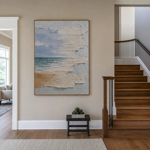 Sea Glass Horizon Textured Wall Art styled interior scene 3 | OILDECO