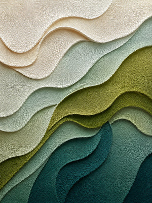 Verdant Contours Layered Relief Wall Art artwork view | OILDECO