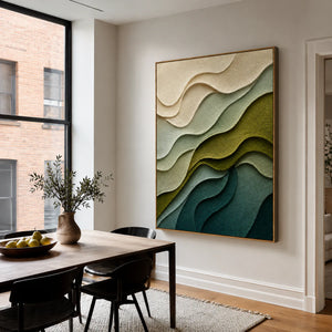 Verdant Contours Layered Relief Wall Art styled interior scene 2 | OILDECO