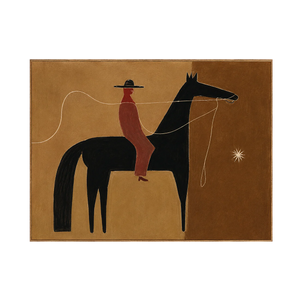 Ochre Trail Rider Folk Wall Art | OILDECO