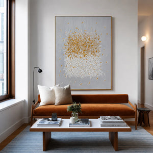 Gilded Bloom White Textured Wall Art styled interior scene 5 | OILDECO