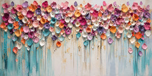 Original artwork view of Bloom Cascade Floral Wall Art | Oildeco
