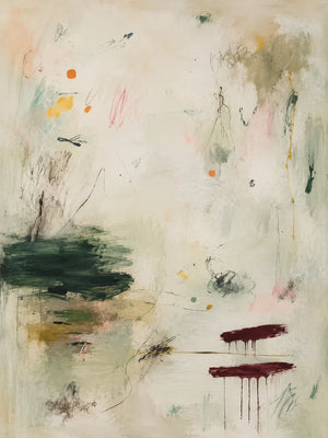Quiet Garden Sage Abstract Wall Art artwork view | OILDECO
