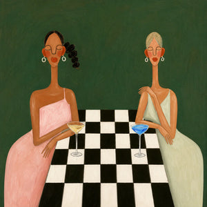 Checkered Table Companions Figurative Wall Art artwork view | OILDECO