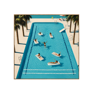 Poolside Leisure Aerial Wall Art | OILDECO