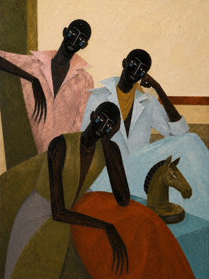 Gathered Voices Modern Figurative Wall Art artwork view | OILDECO