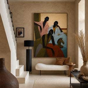 Gathered Voices Modern Figurative Wall Art styled interior scene 4 | OILDECO