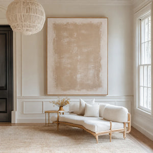 Soft Field Beige Minimalist Wall Art styled interior scene 3 | OILDECO