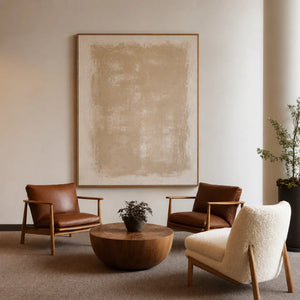 Soft Field Beige Minimalist Wall Art styled interior scene 4 | OILDECO