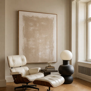 Soft Field Beige Minimalist Wall Art styled interior scene 5 | OILDECO