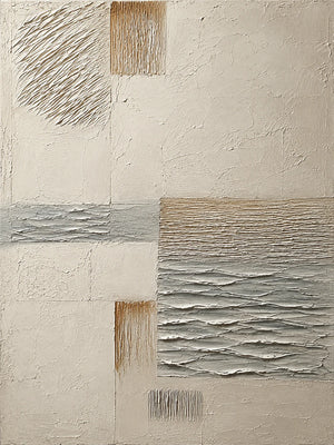Quiet Weave Neutral Textured Wall Art artwork view | OILDECO