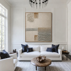 Quiet Weave Neutral Textured Wall Art styled interior scene 3 | OILDECO