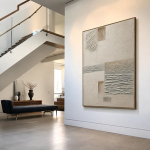 Quiet Weave Neutral Textured Wall Art styled interior scene 4 | OILDECO