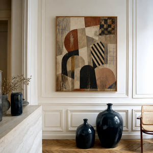 Bauhaus Arches Vintage Geometric Wall Art styled interior scene 5 | OILDECO