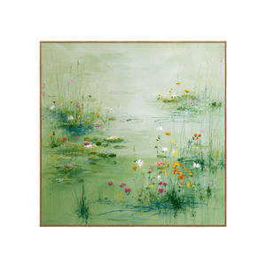 Spring Meadow Green Floral Wall Art | OILDECO