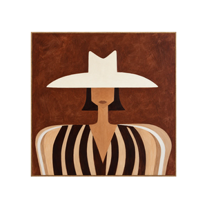 Wide Brim Portrait Folk Wall Art | OILDECO