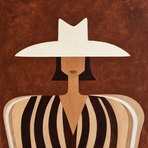 Wide Brim Portrait Folk Wall Art artwork view | OILDECO