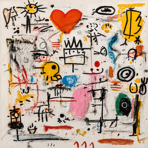 Playful Heart Graffiti Wall Art artwork view | OILDECO