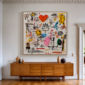 Playful Heart Graffiti Wall Art styled interior scene 3 | OILDECO
