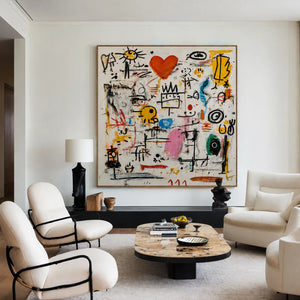 Playful Heart Graffiti Wall Art styled interior scene 5 | OILDECO