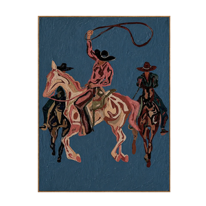 Blue Rodeo Riders Wall Art | OILDECO