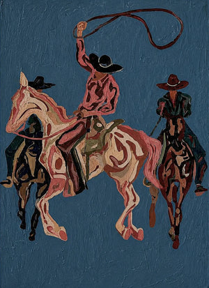 Blue Rodeo Riders Wall Art artwork view | OILDECO