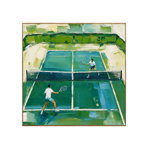 Sunlit Tennis Court Wall Art | OILDECO