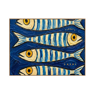 Blue School of Fish Wall Art | OILDECO