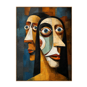 Three Faces Cubist Wall Art | OILDECO