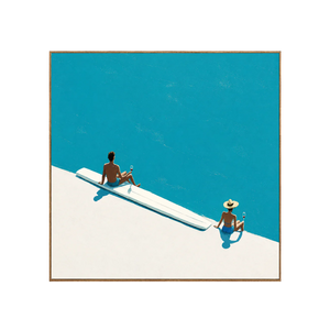 Poolside Pause Minimal Wall Art | OILDECO