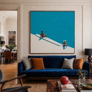 Poolside Pause Minimal Wall Art styled interior scene 4 | OILDECO