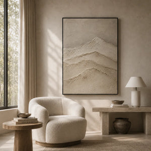 Quiet Ridge Textured Wall Art displayed in a bright dining room | Oildeco
