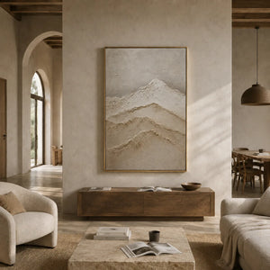 Quiet Ridge Textured Wall Art displayed in a collected studio setting | Oildeco