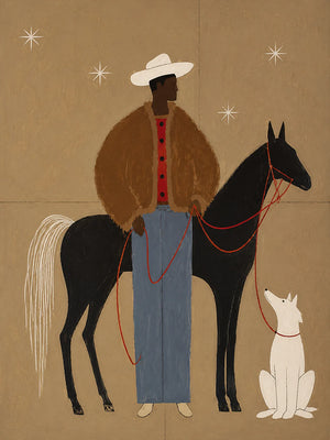 Desert Rider and Hound Wall Art artwork view | OILDECO