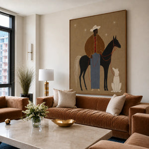 Desert Rider and Hound Wall Art styled interior scene 4 | OILDECO