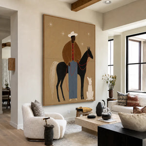 Desert Rider and Hound Wall Art styled interior scene 5 | OILDECO
