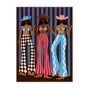 Three Cowgirls Western Wall Art | OILDECO