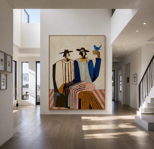 Gathered Figures Modern Wall Art styled interior scene 1 | OILDECO