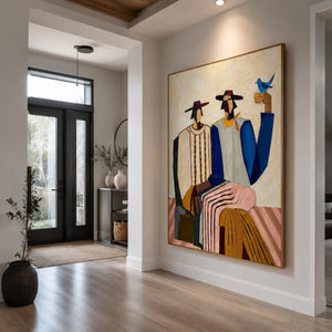 Gathered Figures Modern Wall Art styled interior scene 2 | OILDECO
