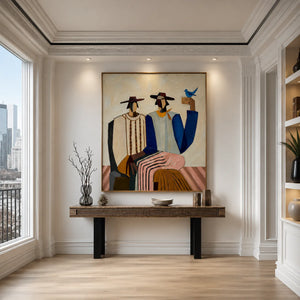 Gathered Figures Modern Wall Art styled interior scene 3 | OILDECO