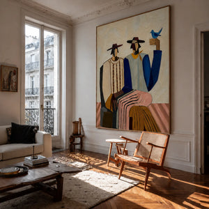 Gathered Figures Modern Wall Art styled interior scene 4 | OILDECO
