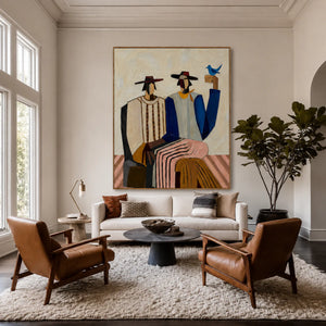 Gathered Figures Modern Wall Art styled interior scene 5 | OILDECO