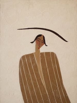 Quiet Striped Figure Wall Art artwork view | OILDECO