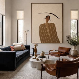 Quiet Striped Figure Wall Art styled interior scene 1 | OILDECO