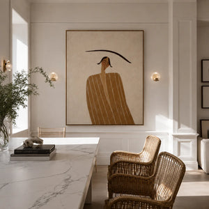 Quiet Striped Figure Wall Art styled interior scene 5 | OILDECO