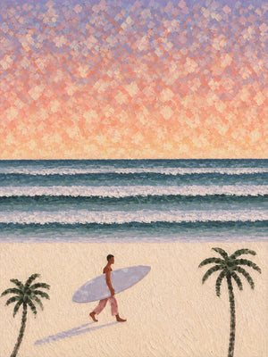 Pastel Surf Horizon Wall Art artwork view | OILDECO